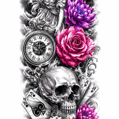 Tattoo arm sleeve angel